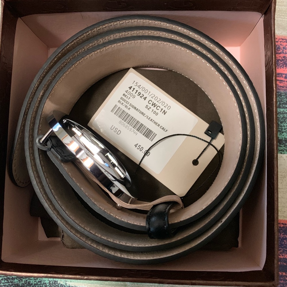 NWT Gucci Belt, size 100, Blk belt!